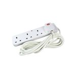 Hidist 4Way 13Amp Ext Lead Neon Wht 2M