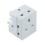 Hidist 3Way Adapter Fused 13 Amp Wht