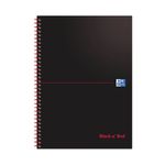Notebook A4 Ruled Feint Black And Red