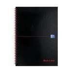 Wirebound Book Black And Red A4 Quad Rld