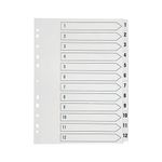 Q Connect Index 1-12 Polyprop White
