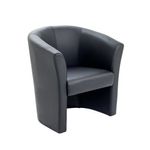 Ff Arista Black Tub Chair Vinyl Kf03527