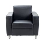 Ff Avior Blk Exec Leather Recep Arm Chr
