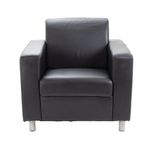 Ff Avior Blk Exec Leather Recep Arm Chr