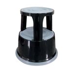 Q Connect Metal Step Stool Black