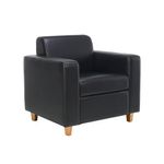 Jemini Iceberg Pu Armchair Wood Foot
