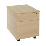 Ff Jemini 2 Drawer Mobile Pedestal Oak