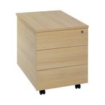 Ff Jemini 3 Drawer Mobile Pedestal Oak