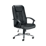 Ff Jemini Leather Faced Chair Black