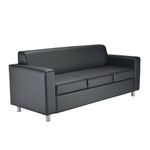 Jemini Iceberg 3 Seater Sofa Pu Blk