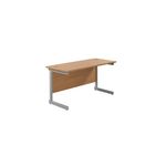 Ff Jemini 1200 Rect Desk N/Oak/Slv