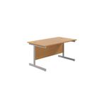 Ff Jemini 1200 Rect Desk N/Oak/Slv