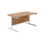 Ff Jemini 1400 Rect Desk N/Oak/White