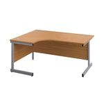 First Radial LH Desk 1600 N/Oak/Slv