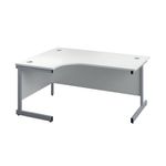 Ff First 1600 Lh Rad Desk Wht/Slv