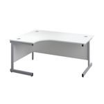 Ff First 1600 Lh Rad Desk Wht/Slv