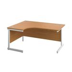 First Radial LH Desk 1600 N/Oak/Wht