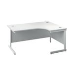 First Radial RH Desk 1600 Wht/Wht