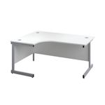 Ff First 1800 Lh Rad Desk Wht/Slv