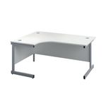 Ff First 1800 Lh Rad Desk Wht/Slv