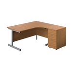 First Rdl RH Desk Ped Oak