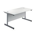 First Rect Desk 1600 White/Silver