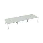 Jemini 6 Person Bench Desk White/Wht