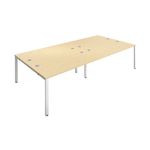 Jemini 4 Person Bench Desk Maple/Wht