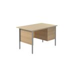 Ff Jemini Oak 1200Mm 4 Leg Desk 2D Ped