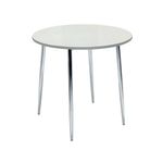 Ff Arista Wh Chrome Round Bistro Table