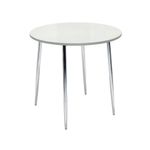 Ff Arista Wh Chrome Round Bistro Table