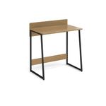 Kyoto Home Office Workstation With Upstand - Summer Oak With Black Frame