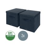 Leitz Fabric Box W/Lid Twnpk Lrg Gry
