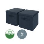 Leitz Fabric Box W/Lid Twnpk Lrg Gry
