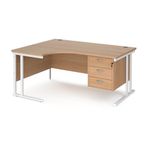 Maestro 25 Cant Lh Erg Desk 3 Drawer Ped