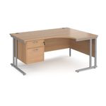 Maestro 25 cant rh erg desk 2 drawer ped