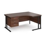 Maestro 25 cant rh erg desk 3 drawer ped