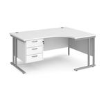 Maestro 25 cant rh erg desk 3 drawer ped