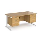 Maestro 25 cant 800mm deep desk 2x2d ped