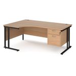 Maestro 25 Cant Lh Erg Desk 2 Drawer Ped