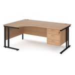 Maestro 25 Cant Lh Erg Desk 3 Drawer Ped