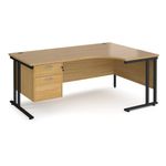 Maestro 25 cant rh erg desk 2 drawer ped