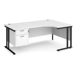 Maestro 25 cant rh erg desk 2 drawer ped