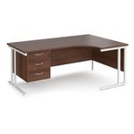 Maestro 25 cant rh erg desk 3 drawer ped