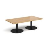 Monza rect coffee table flat round bases