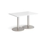 Monza rect dining table flat round bases