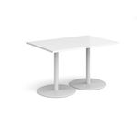 Monza rect dining table flat round bases