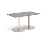 Monza rect dining table flat round bases