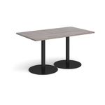 Monza rect dining table flat round bases