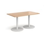 Monza rect dining table flat round bases